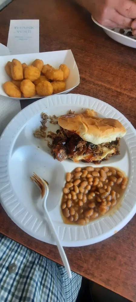 Catfish Nuggets Dinner- Piled High with Baked Beans