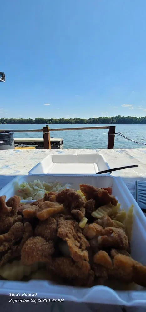 River Catfish Nuggets with Coleslaw Fries and Hushpuppies